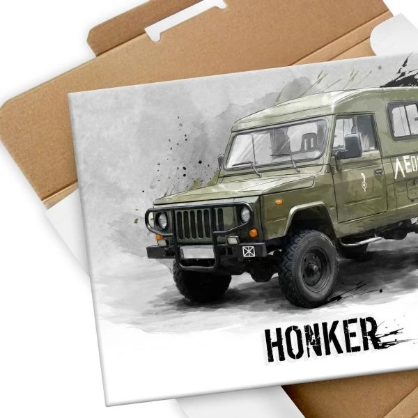 Plakat metalowy z pudlem Honker